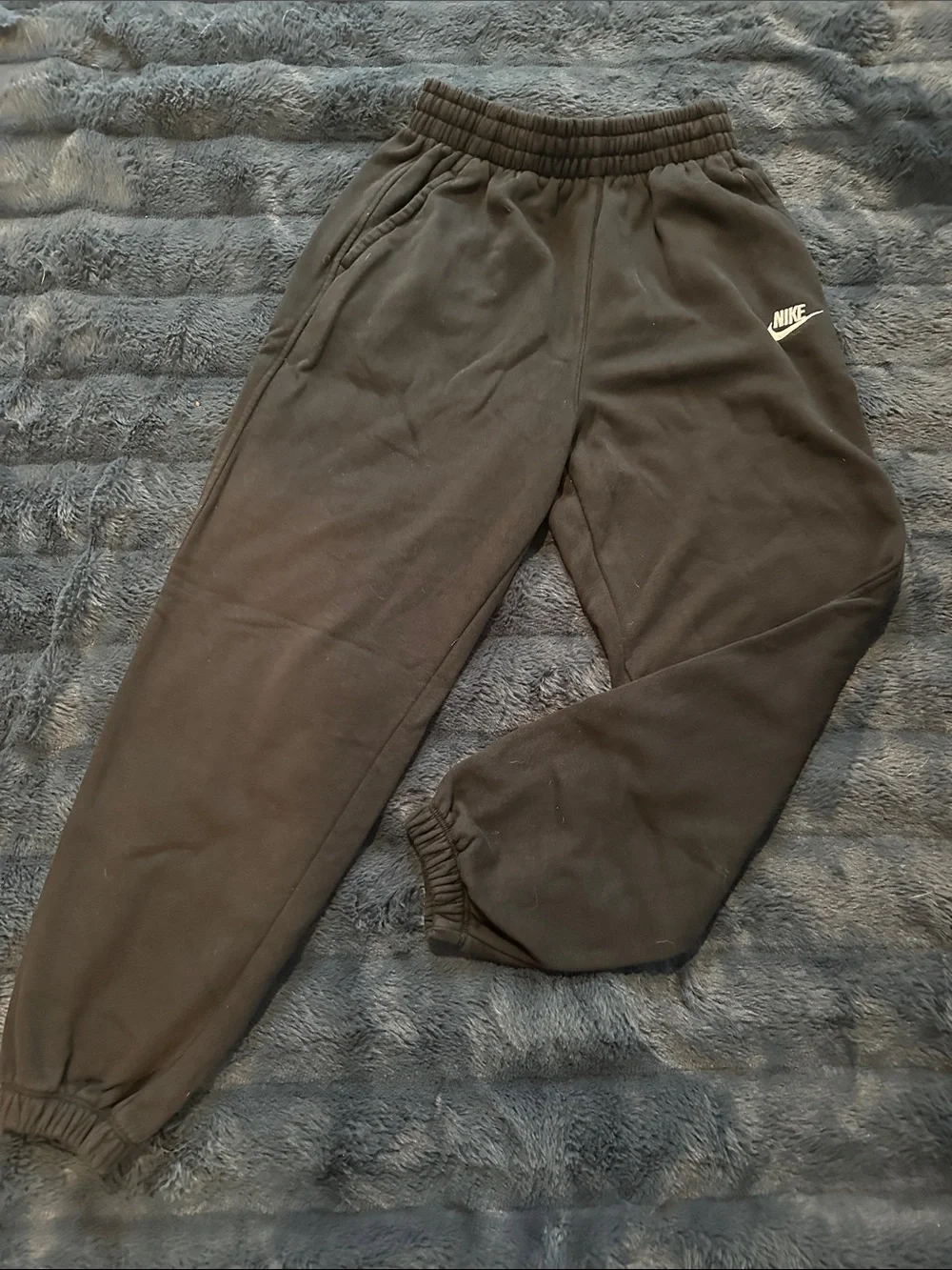 Nike Kids Black Jogger Sweatpants with White Logo